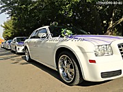 Прокат / аренда свадебных украшений для машин в синем цвете от компании Данко-кортеж Волгоград - лучший выбор!